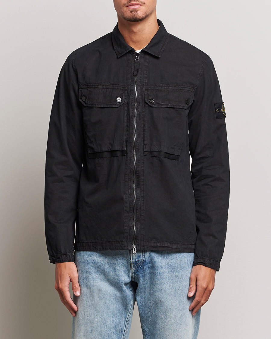Herren | Hemden | Stone Island | Garment Dyed Cotton Overshirt Black