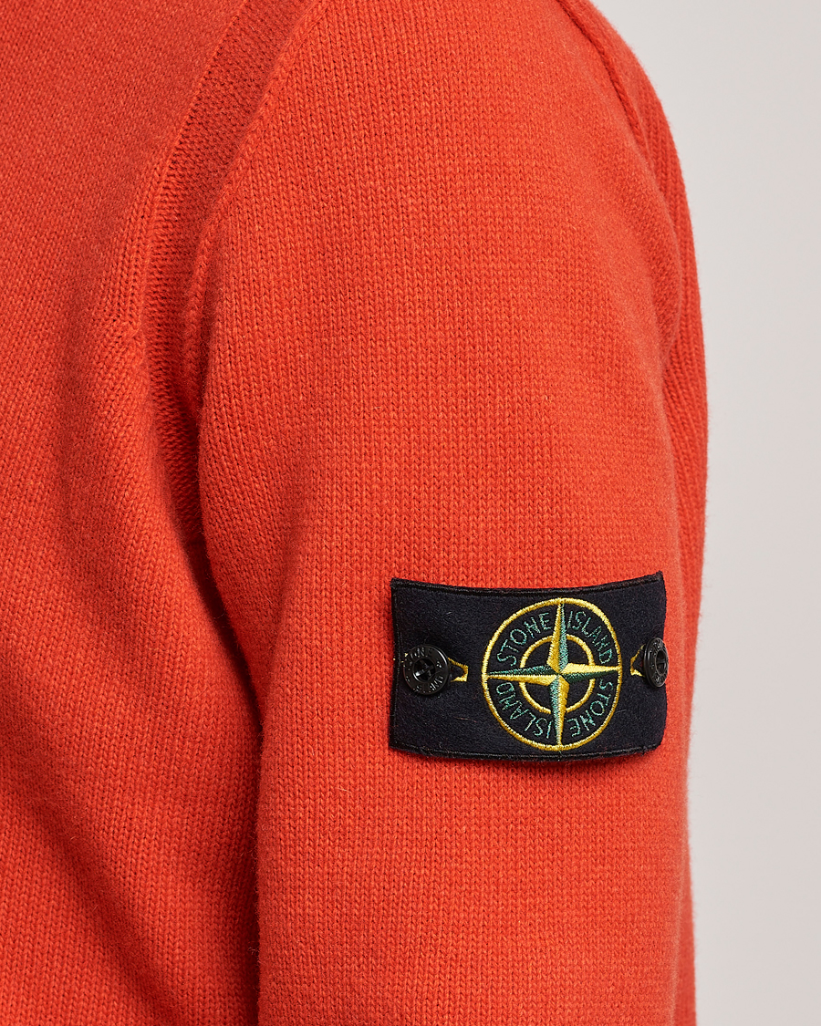 Herren | Pullover | Stone Island | Knitted Lambwool Sweater Orange Red