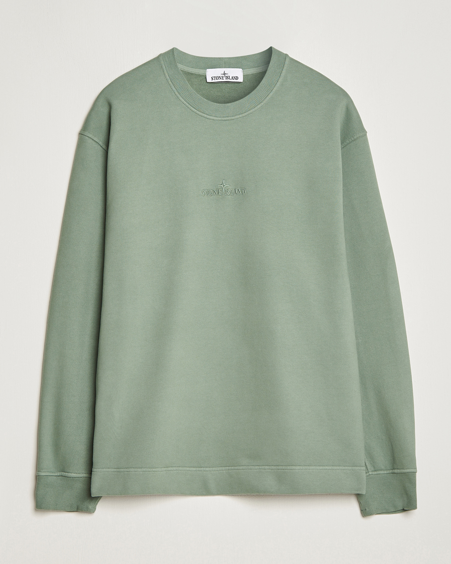 Herren | Pullover | Stone Island | Garment Dyed Fleece Logo Sweatshirt Sage