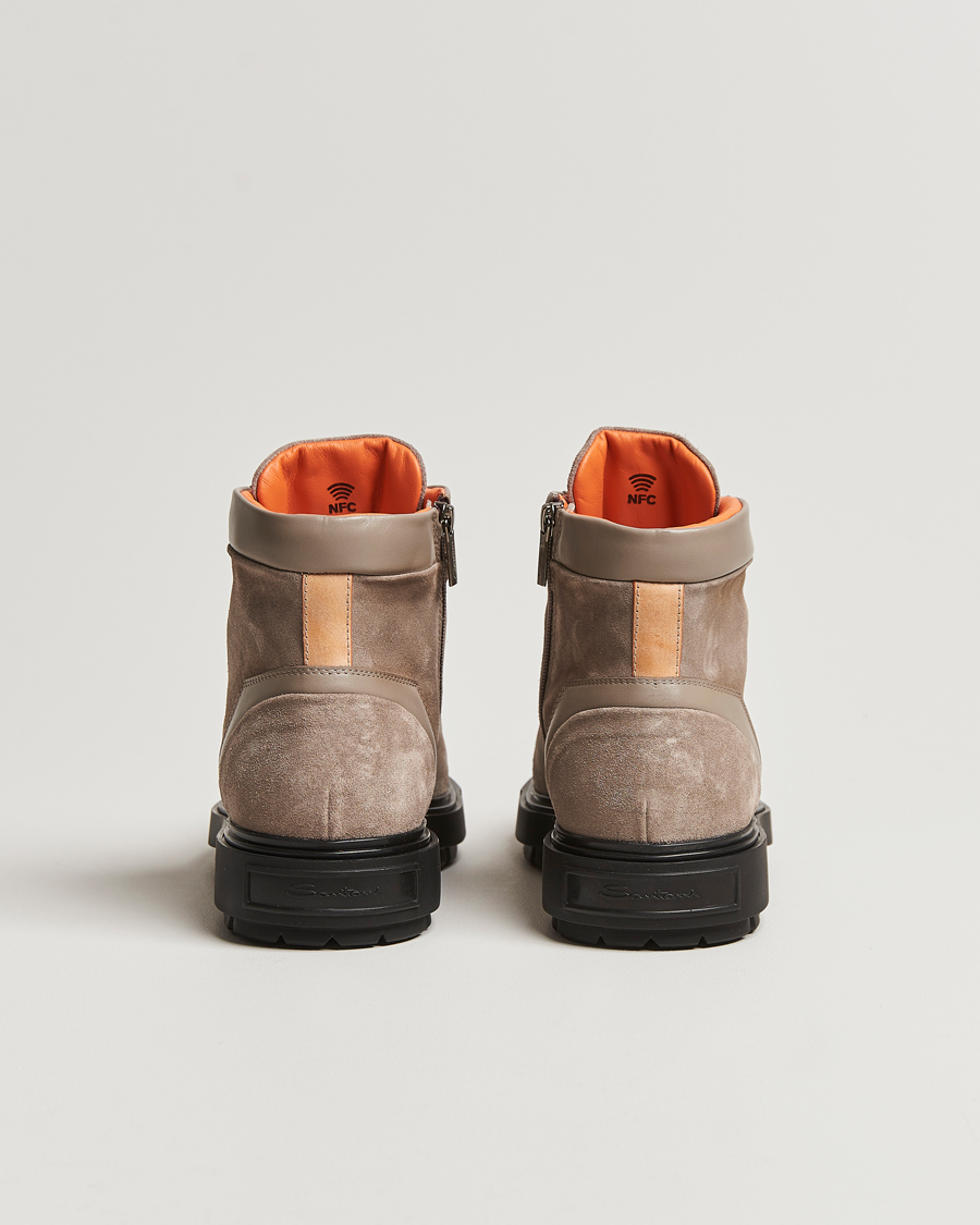 Herren | Santoni St Moritz Winter Boots Beige Suede | Santoni | St Moritz Winter Boots Beige Suede