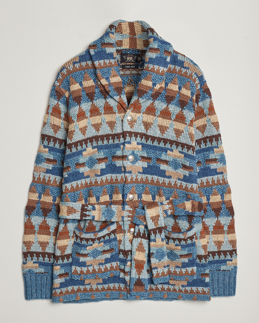 Herren | Pullover | RRL | Ranch Shawl Collar Cardigan Brown/Blue