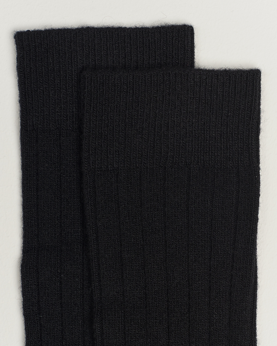 Herren |  | Bresciani | Wool/Cashmere Ribbed Socks Black