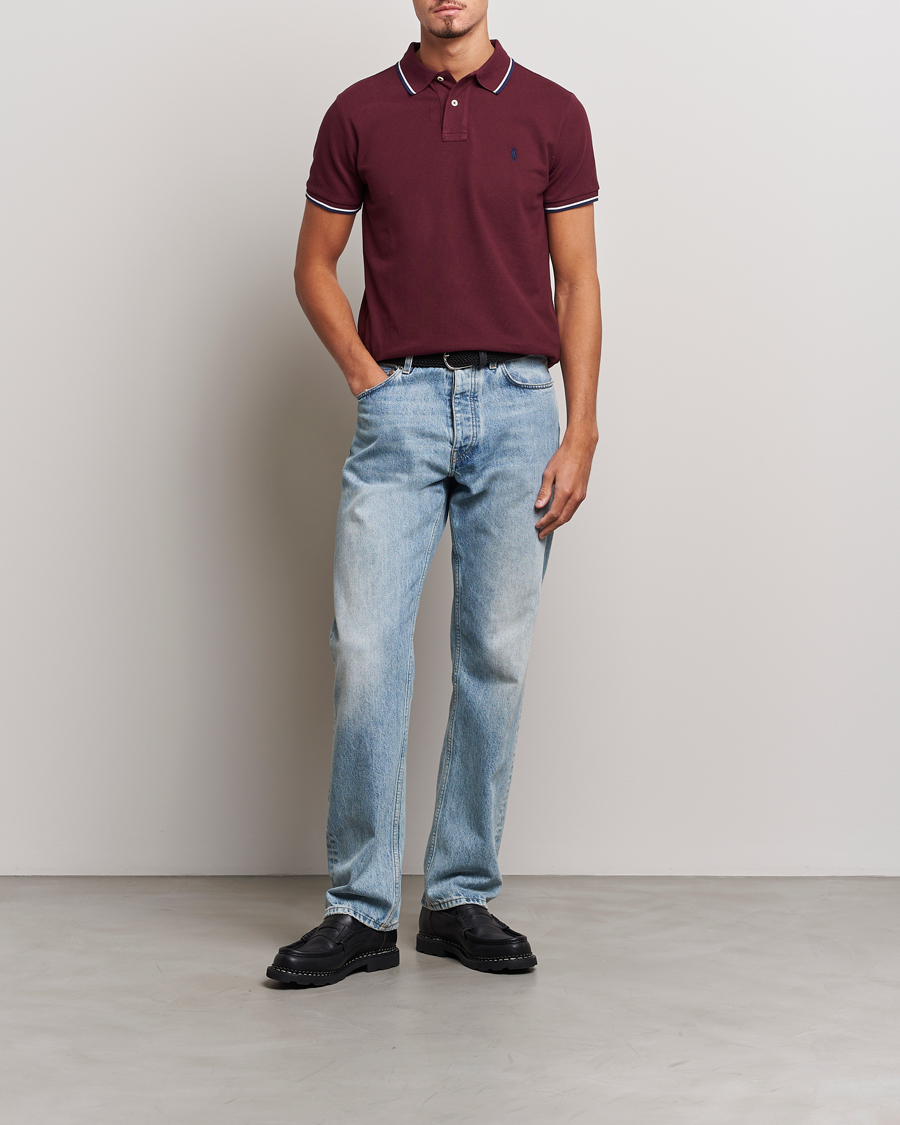Herren | Poloshirts | Polo Ralph Lauren | Custom Slim Fit Piped Polo Harvard Wine