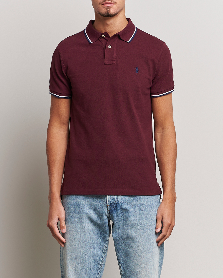 Herren | Poloshirts | Polo Ralph Lauren | Custom Slim Fit Piped Polo Harvard Wine