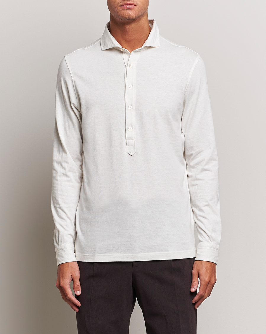 Herren |  | Gran Sasso | Brushed Cotton Popover Shirt Cream