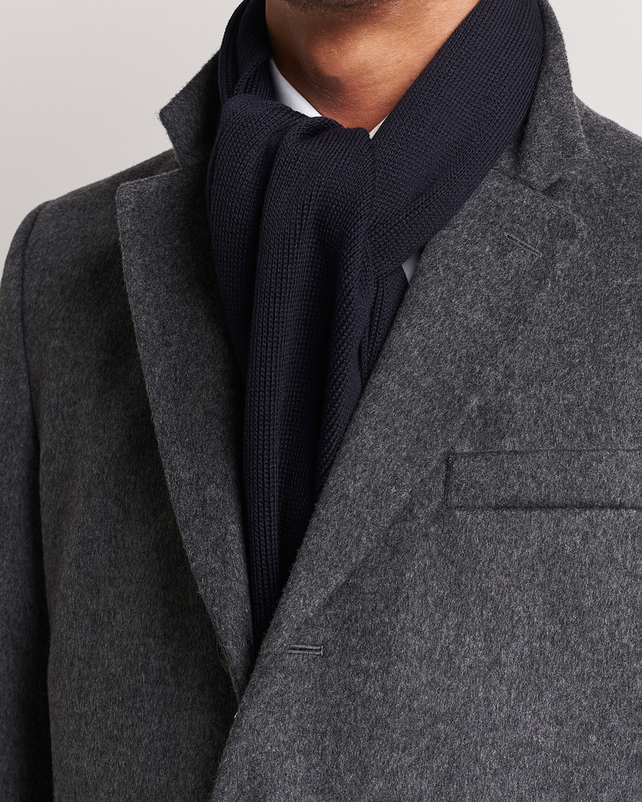 Herren |  | BOSS BLACK | Albas Wool Scarf Dark Blue