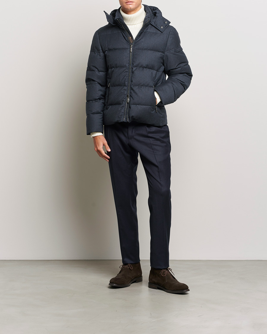 Herren | Jacken | MooRER | Brett Wool/Cashmere Hooded Jacket Blue Grey