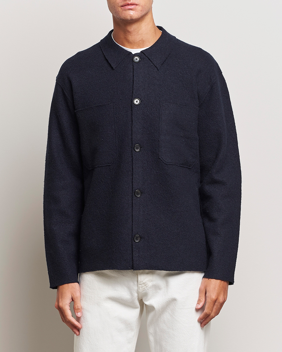 Herren |  | NN07 | Jonas Boiled Wool Cardigan Navy Blue