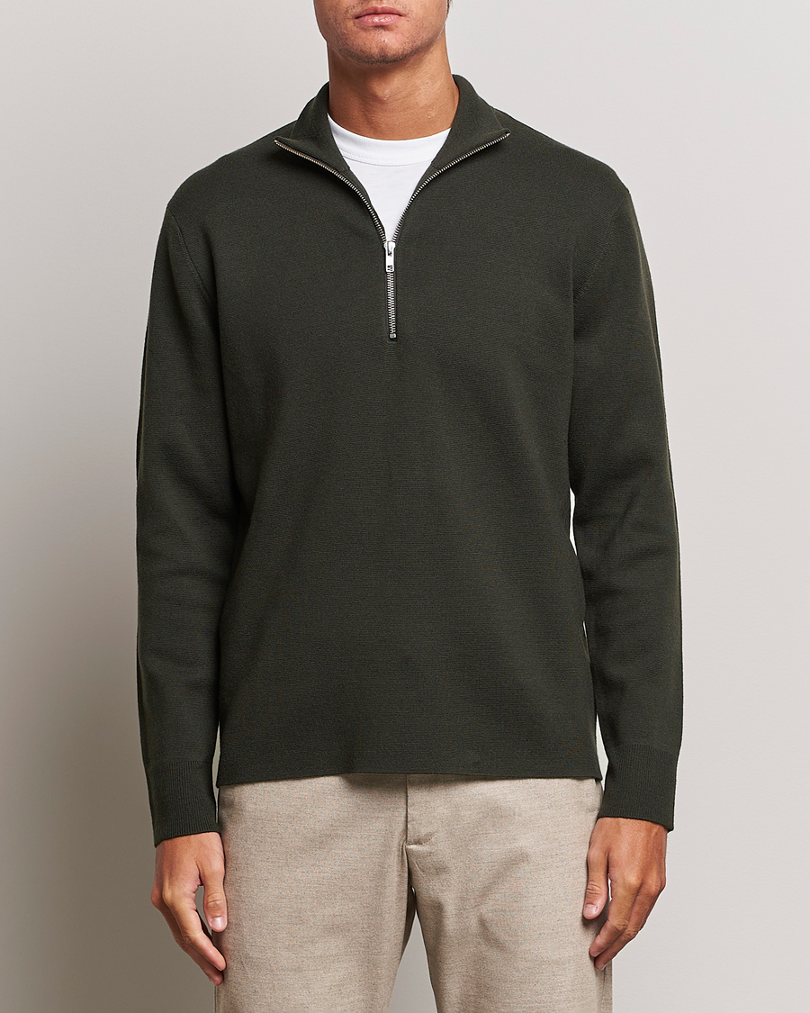 Herren |  | NN07 | Harald Cotton/Modal Half Zip Dark Army