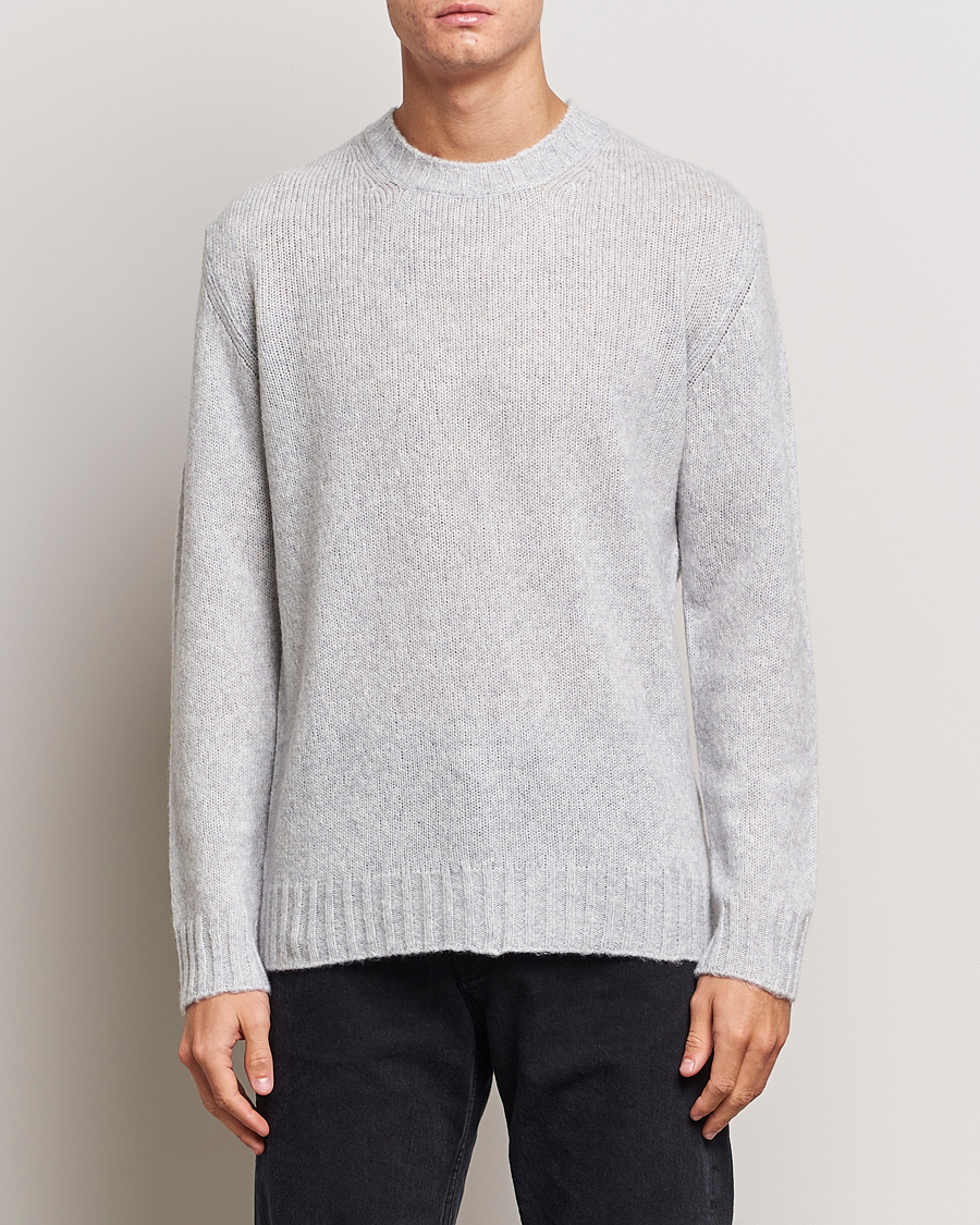 Herren |  | NN07 | Lee Brushed Wool Crew Neck Light Grey Melange