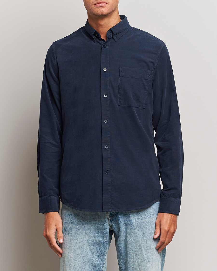 Herren |  | NN07 | Arne Baby Cord Shirt Navy Blue