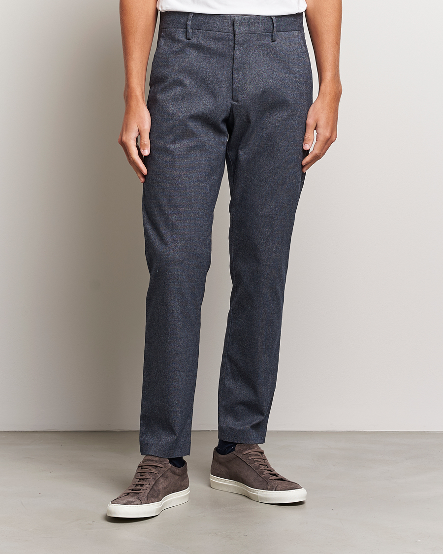 Herren | Hosen | NN07 | Theo Brushed Cotton Trousers Navy Melange