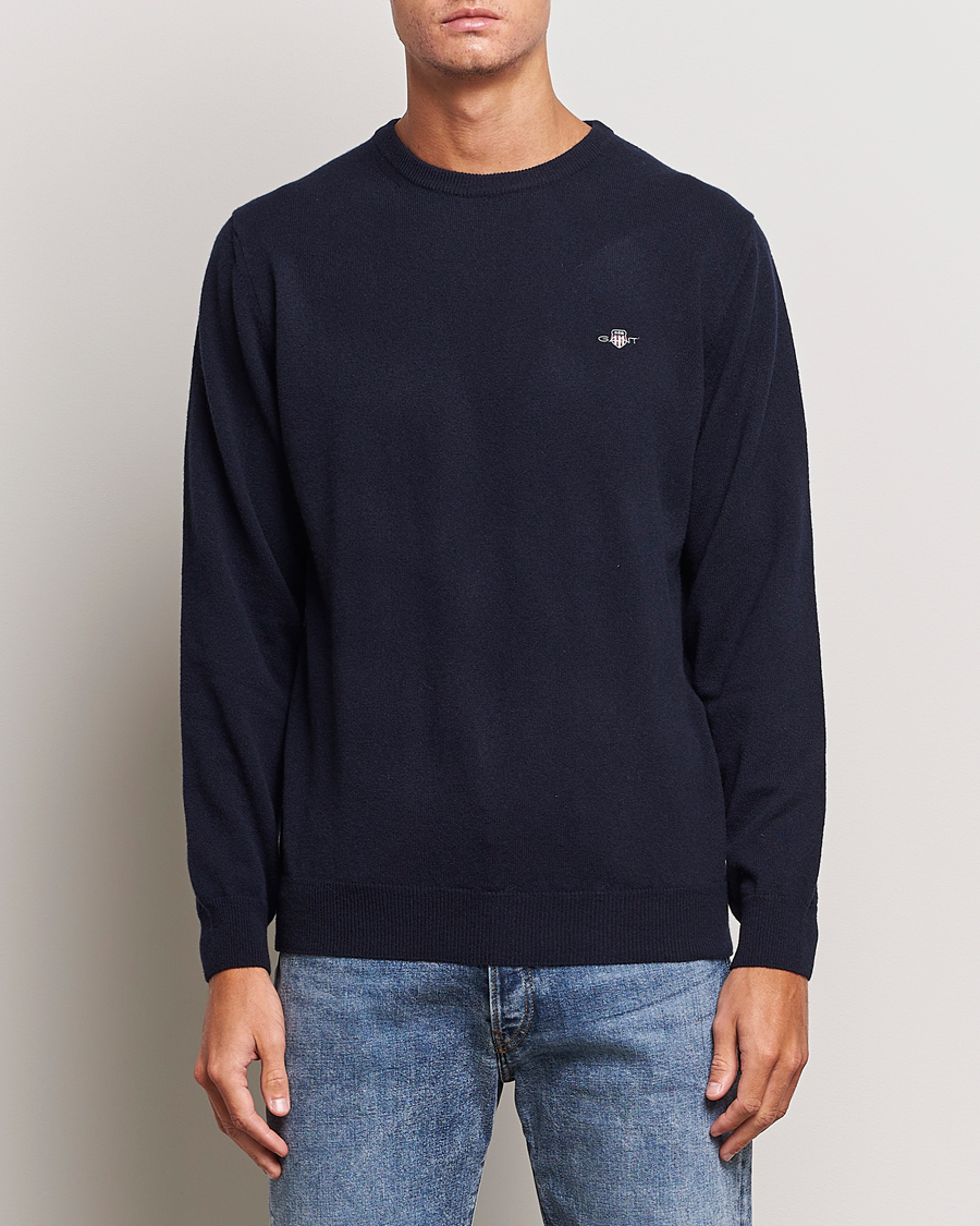 Herren |  | GANT | Lambswool Crew Neck Pullover Marine