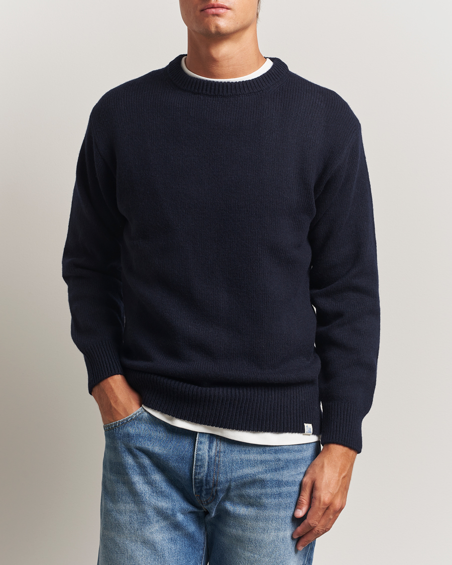 Herren | Pullover | Merz b. Schwanen | Merino/Cashmere Knitted Sweater Dark Navy