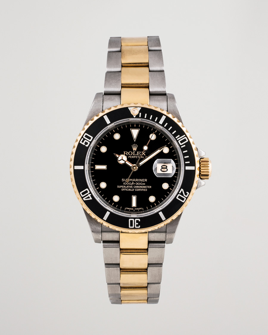 Herren | Rolex Pre-Owned Submariner 16613 Oyster Perpetual Two Tone Black Steel Black | Rolex Pre-Owned | Submariner 16613 Oyster Perpetual Two Tone Black Steel Black