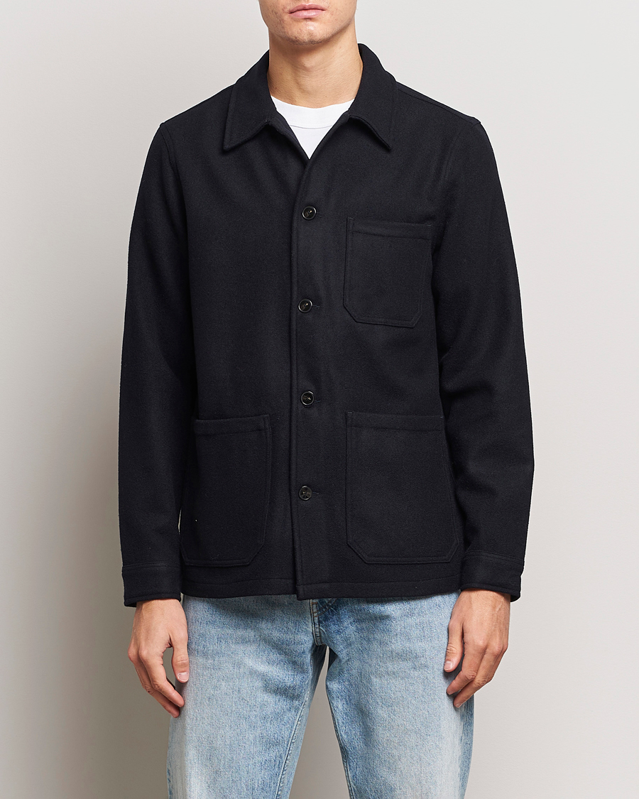 Herren |  | A Day\'s March | Original Wool Overshirt Navy