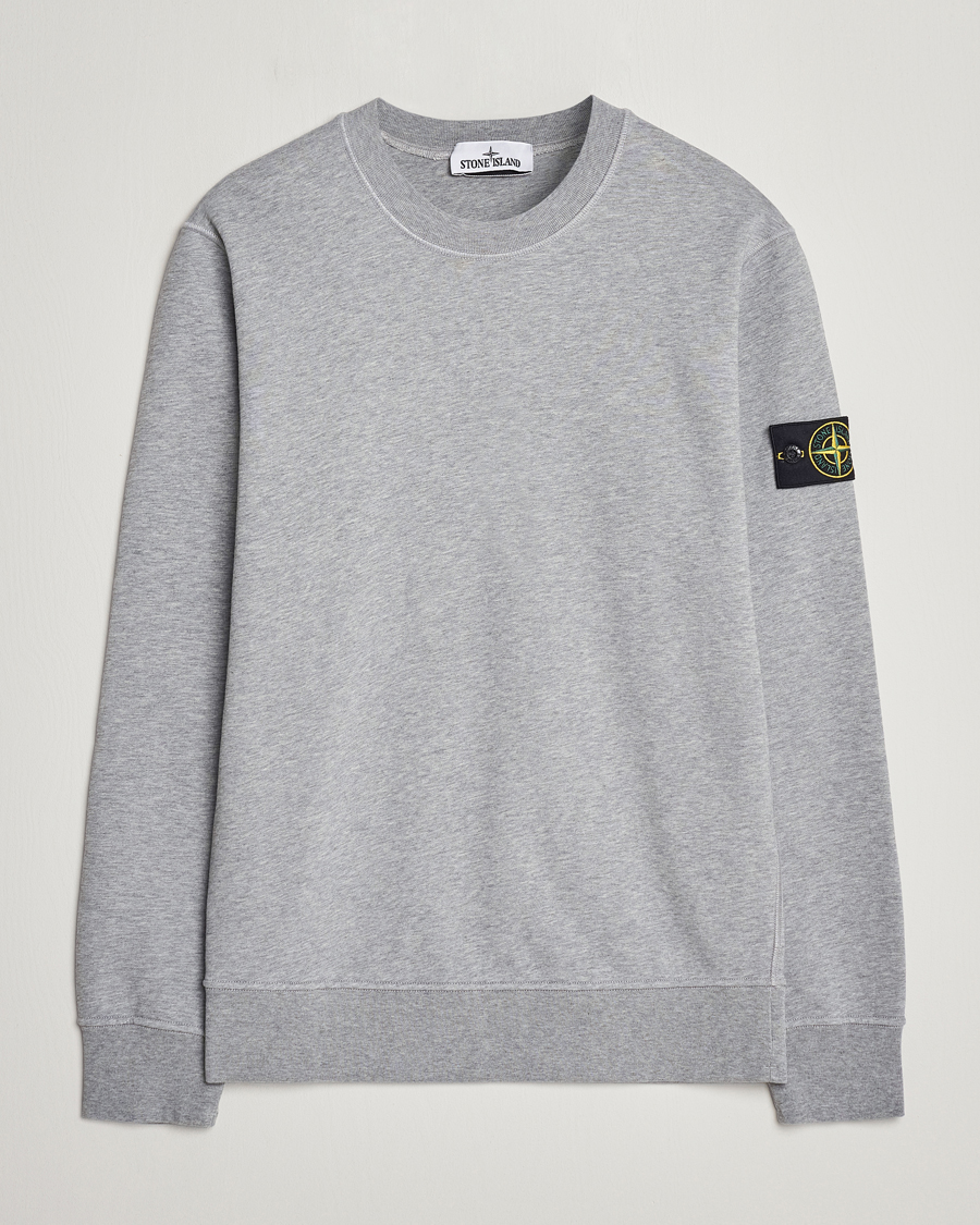 Herren | Pullover | Stone Island | Garment Dyed Cotton Sweatshirt Melange Grey