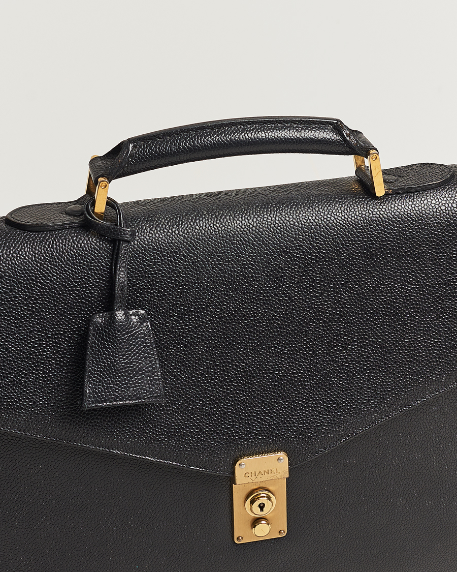 Herren | Chanel Pre-Owned Portfolio Briefcase Leather Black | Chanel Pre-Owned | Portfolio Briefcase Leather Black