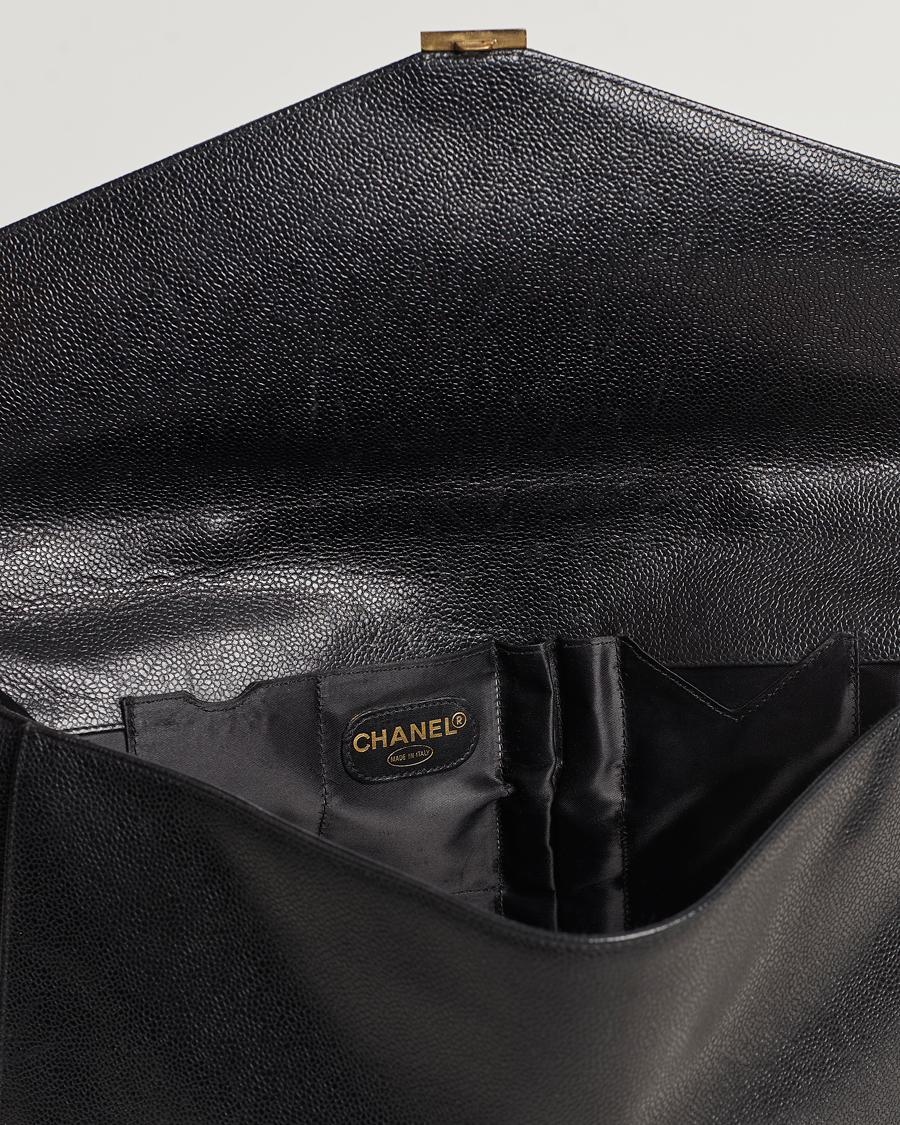 Herren | Chanel Pre-Owned Portfolio Briefcase Leather Black | Chanel Pre-Owned | Portfolio Briefcase Leather Black