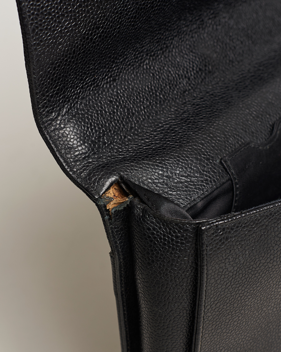 Herren | Chanel Pre-Owned Portfolio Briefcase Leather Black | Chanel Pre-Owned | Portfolio Briefcase Leather Black