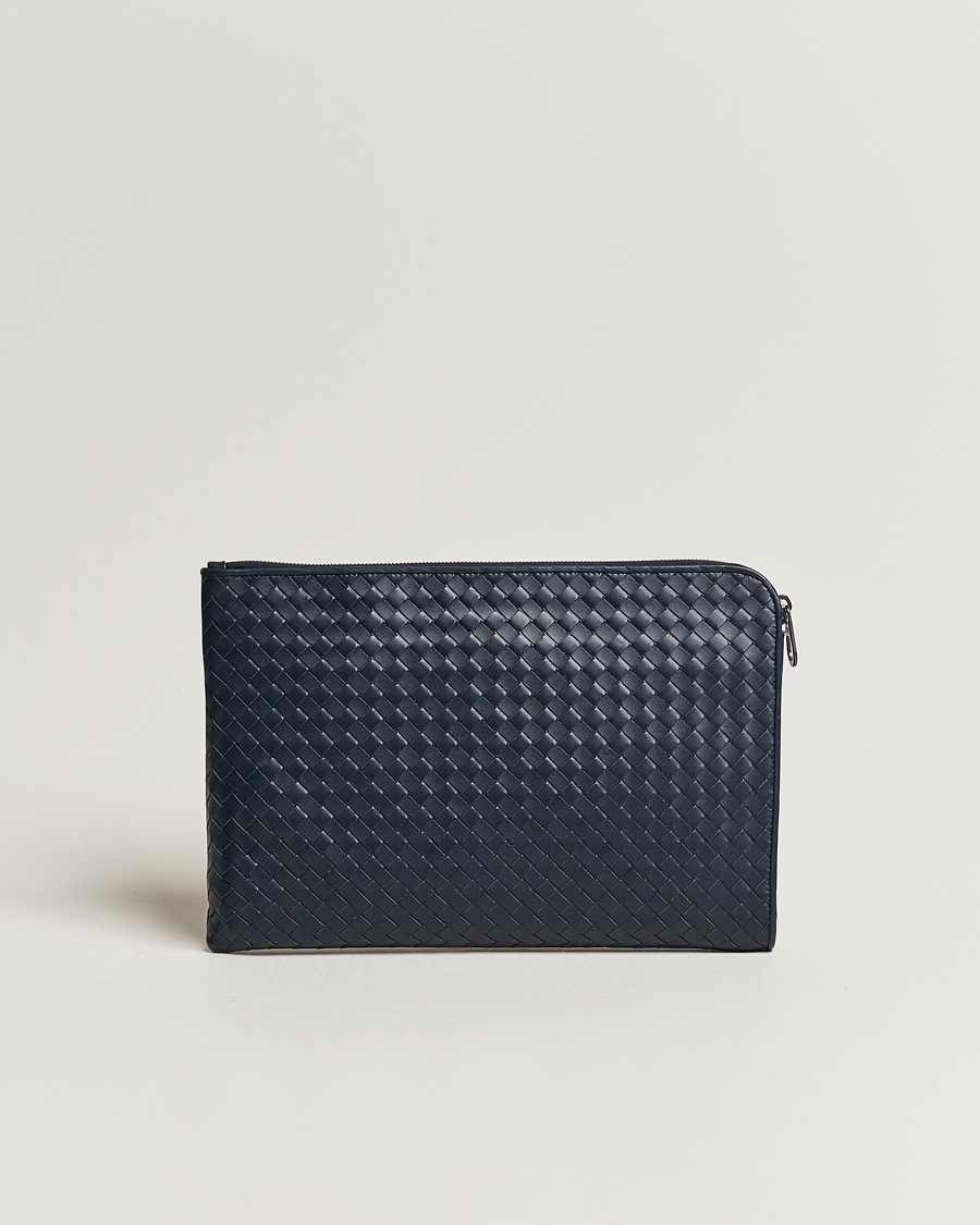 Herren | Bottega Veneta Pre-Owned Intrecciato Document Case Blue | Bottega Veneta Pre-Owned | Intrecciato Document Case Blue