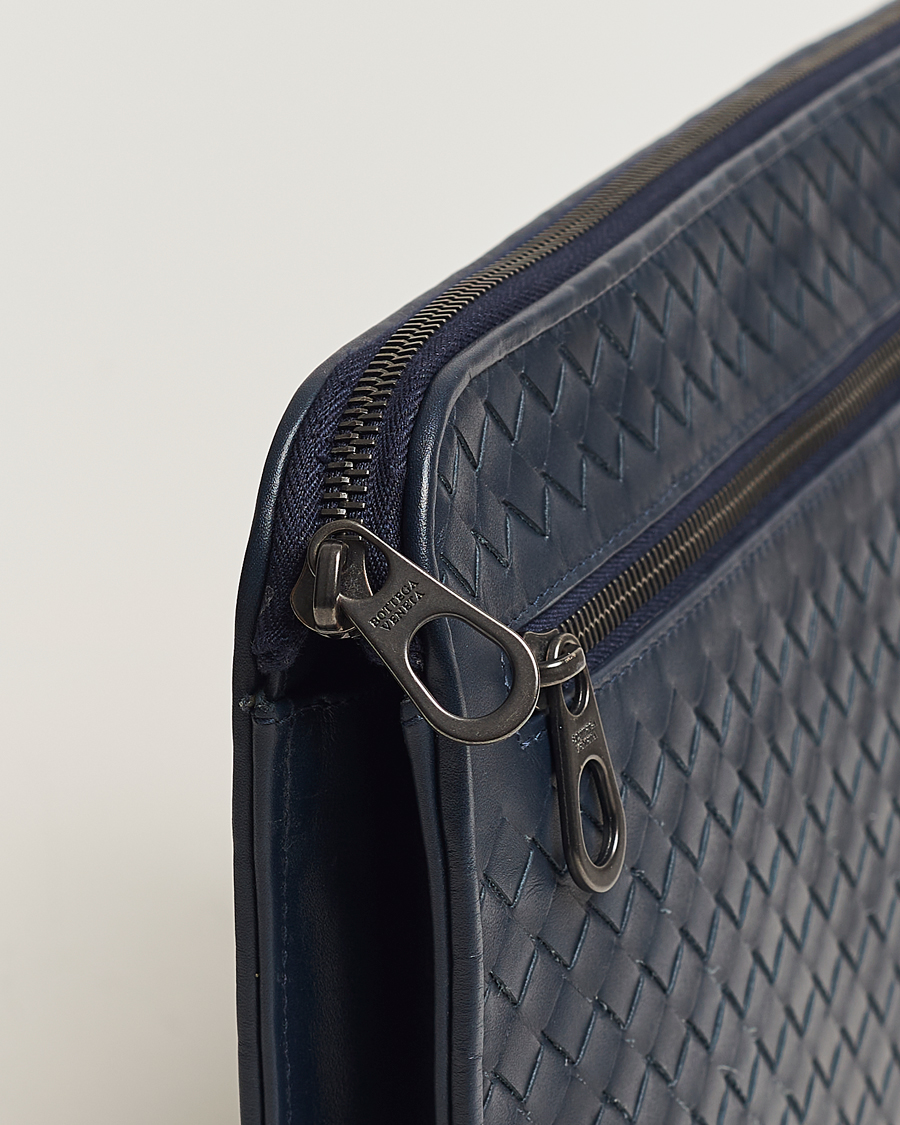 Herren | Bottega Veneta Pre-Owned Intrecciato Document Case Blue | Bottega Veneta Pre-Owned | Intrecciato Document Case Blue