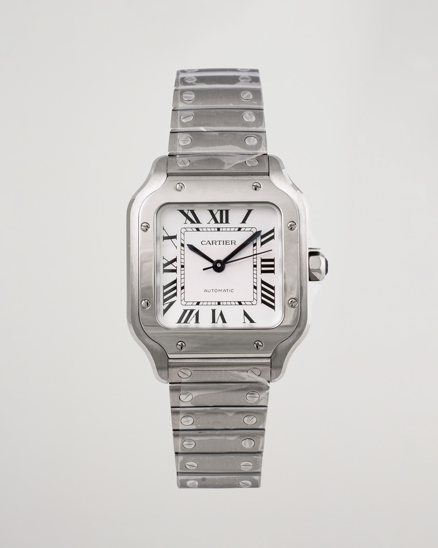 Herren | Cartier Pre-Owned Santos De Cartier WSSA0029 Steel White Silver | Cartier Pre-Owned | Santos De Cartier WSSA0029 Steel White Silver