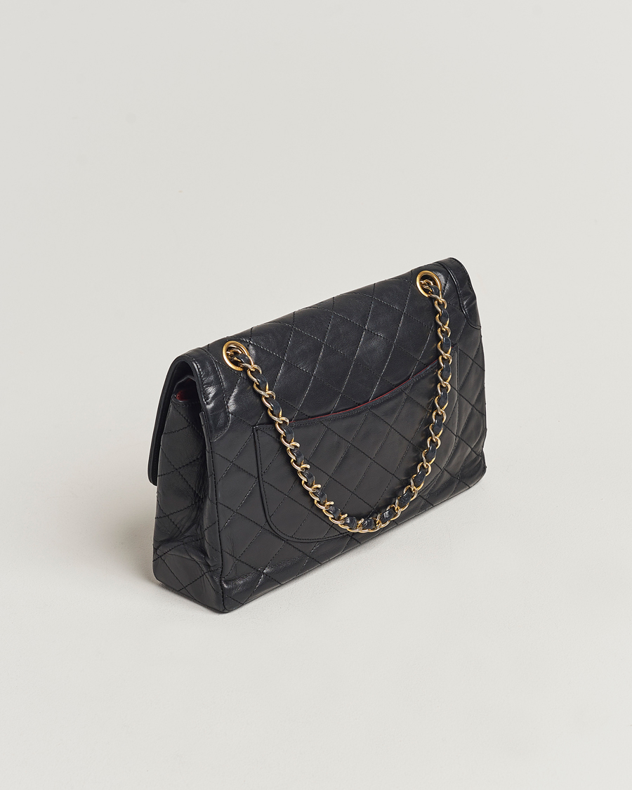 Herren | Chanel Pre-Owned Matelasse Double Flap Bag Black | Chanel Pre-Owned | Matelasse Double Flap Bag Black