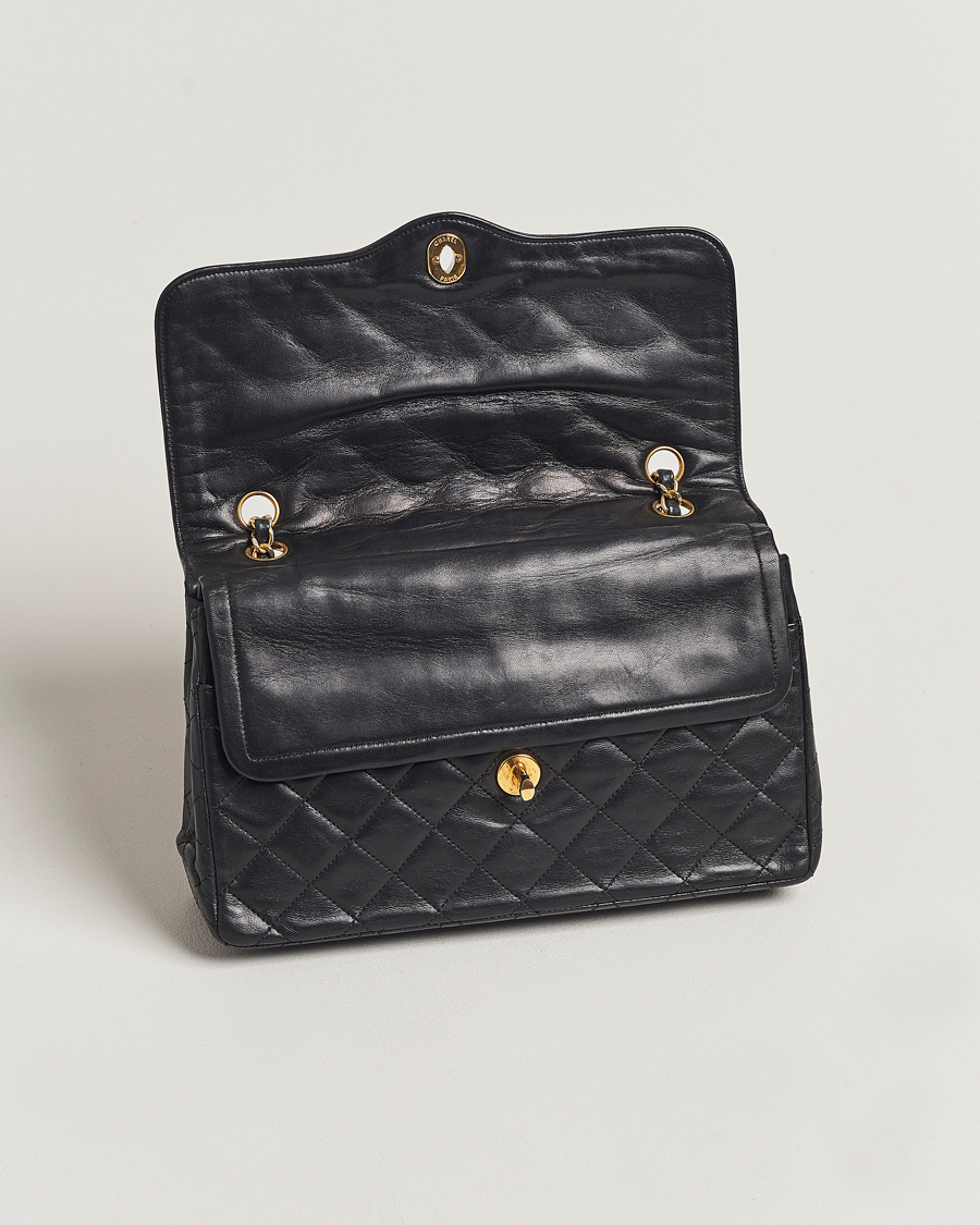 Herren | Chanel Pre-Owned Matelasse Double Flap Bag Black | Chanel Pre-Owned | Matelasse Double Flap Bag Black