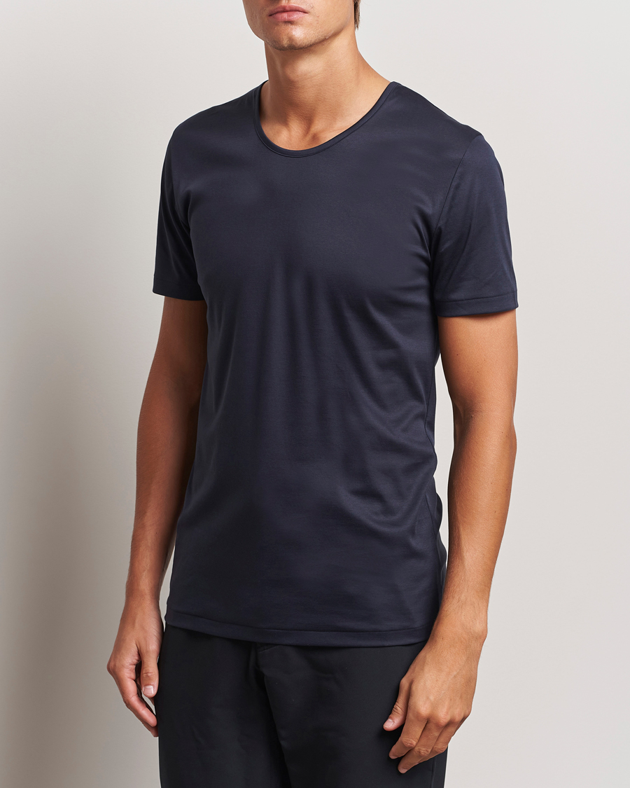 Herren |  | Zimmerli of Switzerland | Sea Island Cotton Crew Neck T-shirt Navy