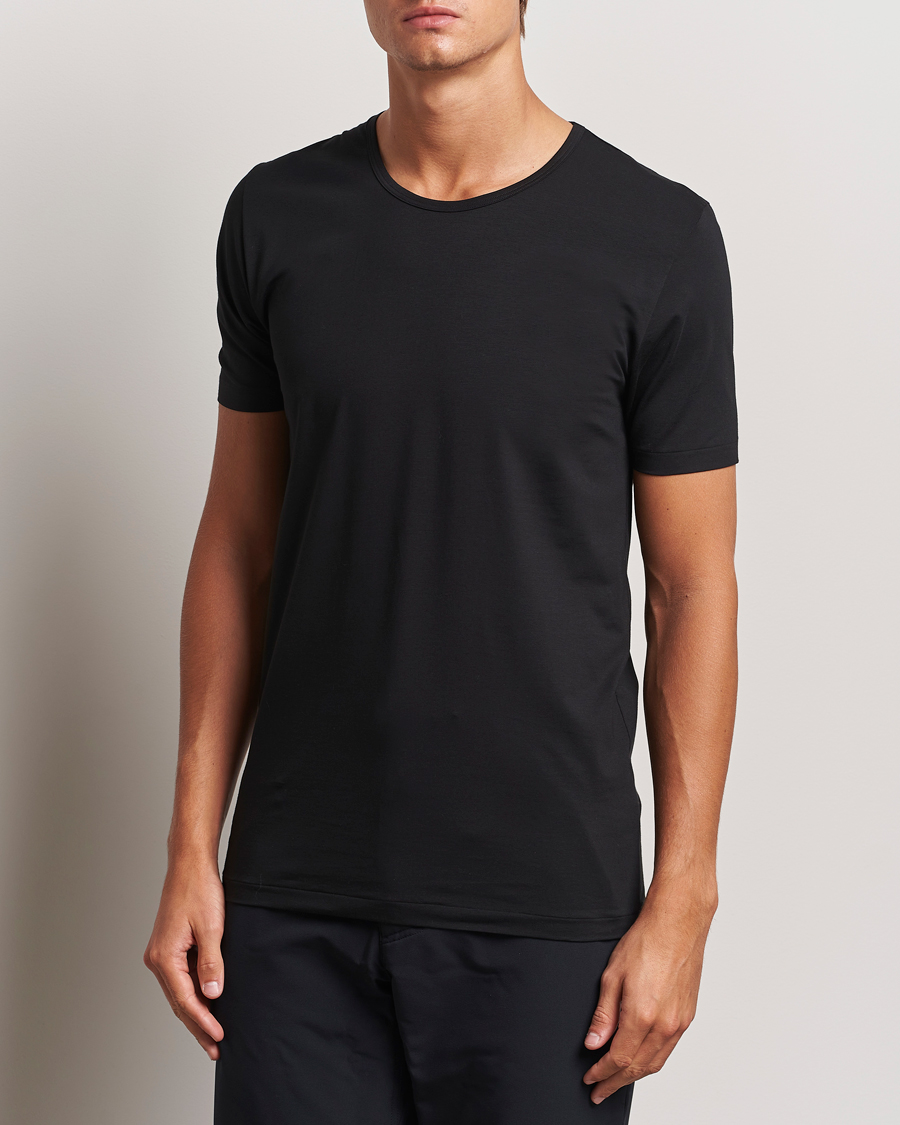 Herren |  | Zimmerli of Switzerland | Pure Comfort Crew Neck T-shirt Black