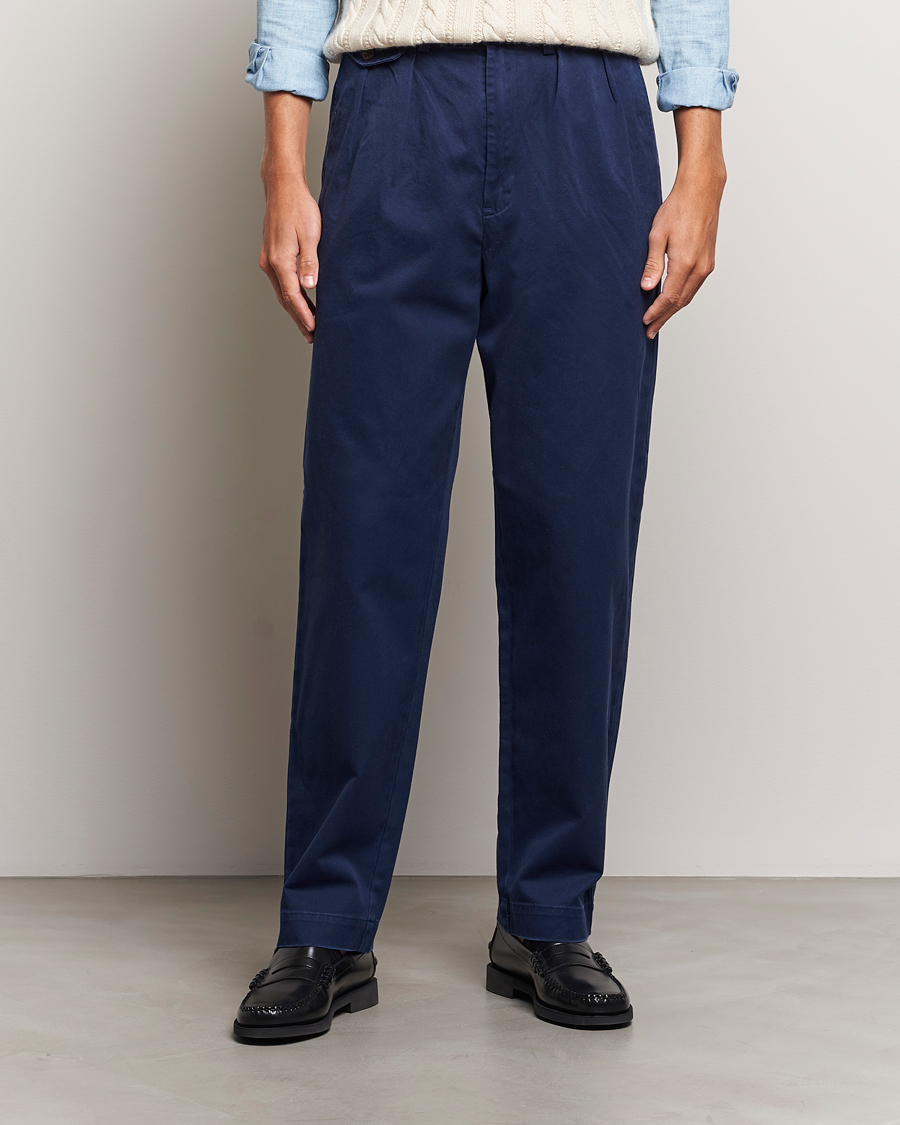 Herren |  | Polo Ralph Lauren | Rustic Twill Pleated Worker Trousers Newport Navy
