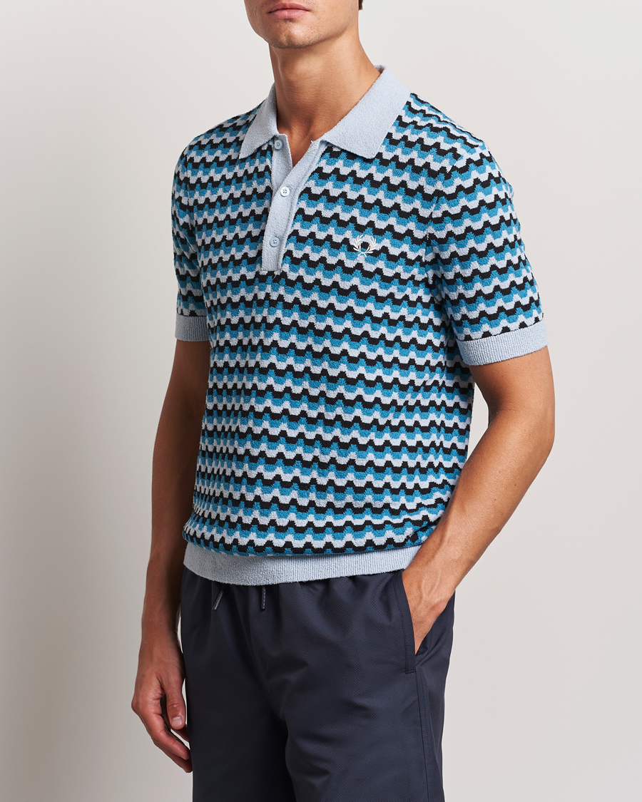 Herren |  | Fred Perry | Bouclé Jacquard Knitted Polo Light Smoke