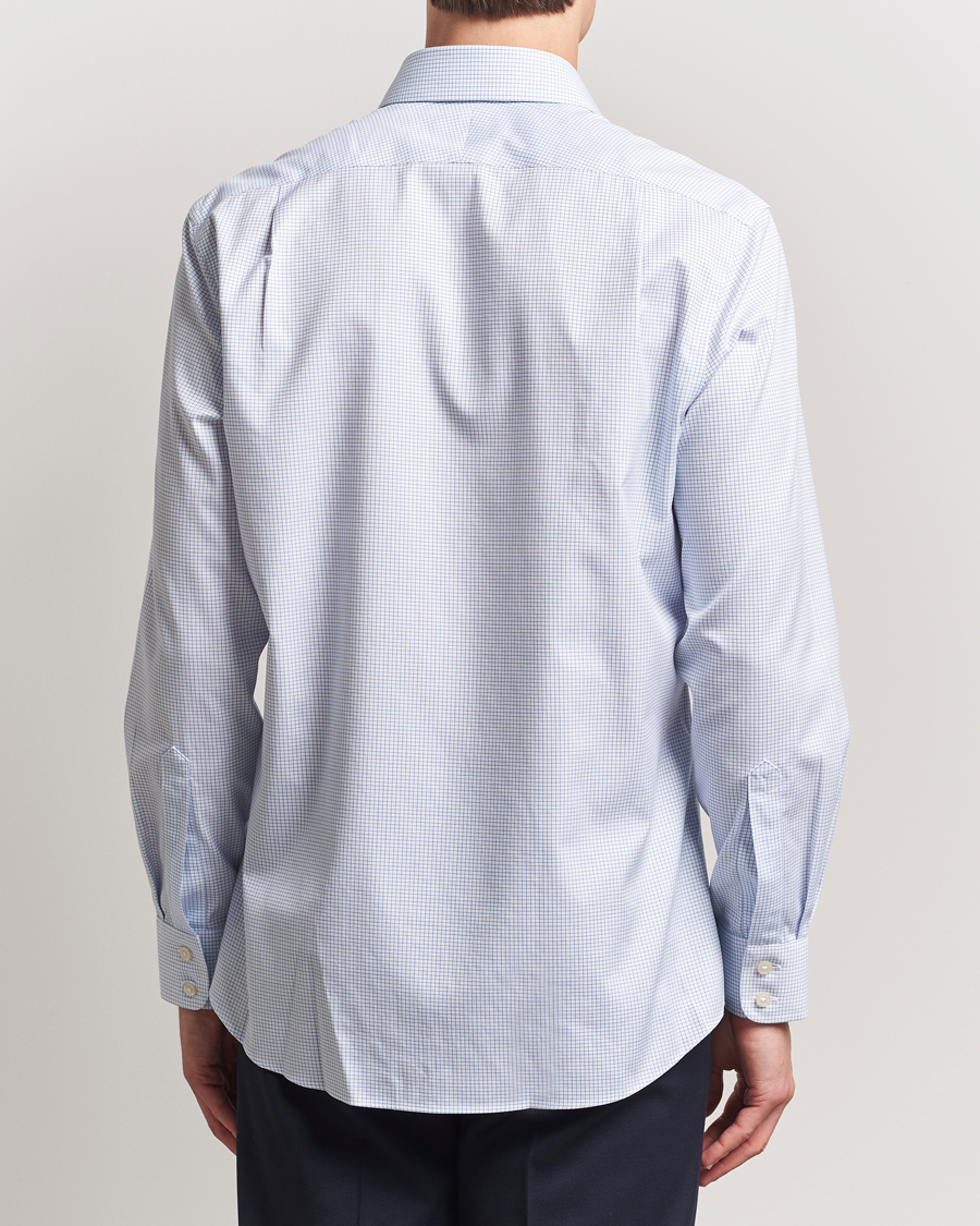 Herren | Hemden | Charles Tyrwhitt | Slim Fit Non Iron Mini Grid Check Shirt Sky Blue