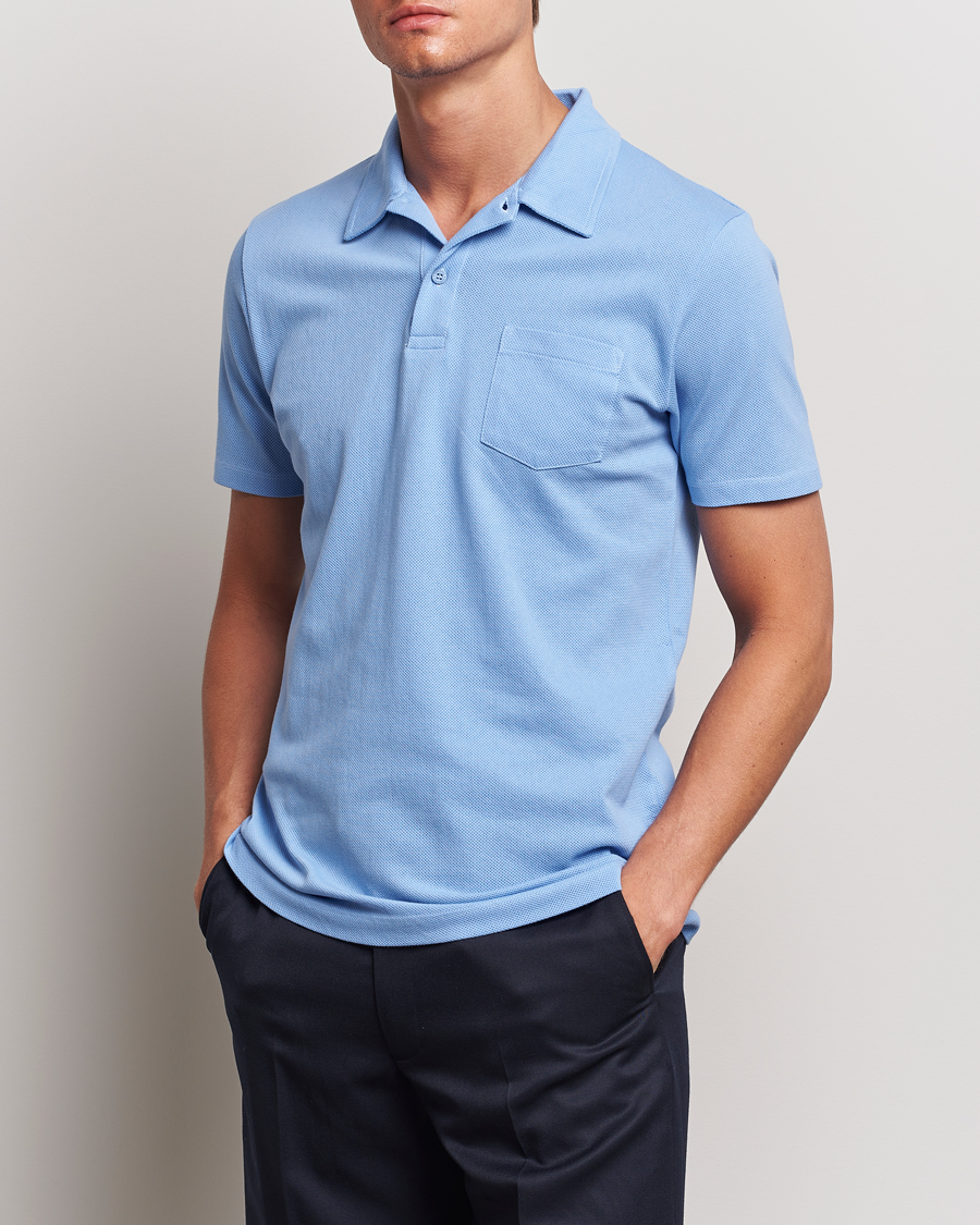 Herren |  | Sunspel | Riviera Polo Shirt Cool Blue