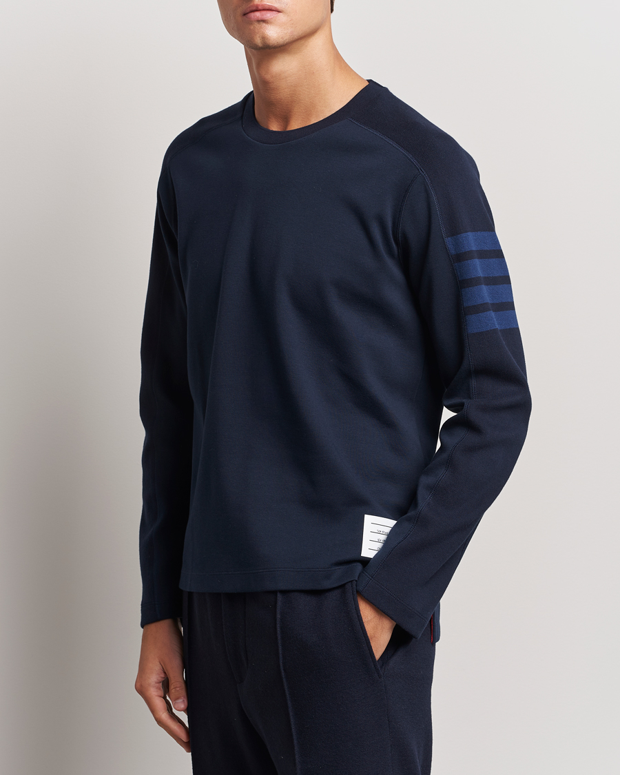 Herren |  | Thom Browne | Long Sleeve 4-Bar T-Shirt Navy