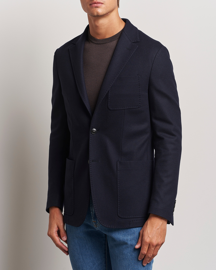 Herren |  | Canali | Soft Wool Jersey Blazer Navy