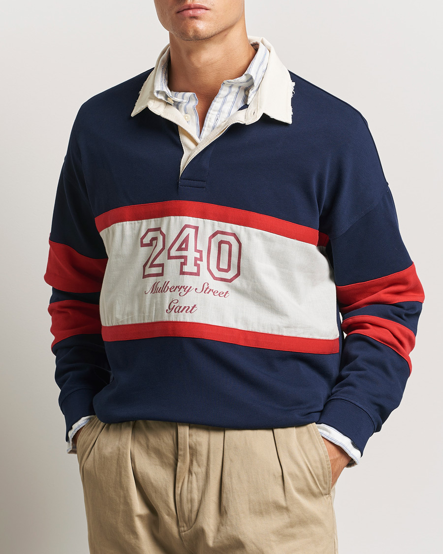 Herren | Rugbypullover | GANT 240 Mulberry Street | Vintage Washed Heavy Rugger Classic Blue