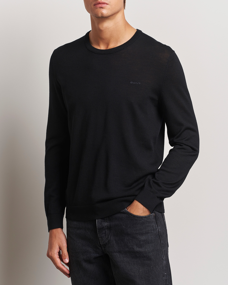 Herren |  | GANT | Extrafine Merino Wool C-Neck Black