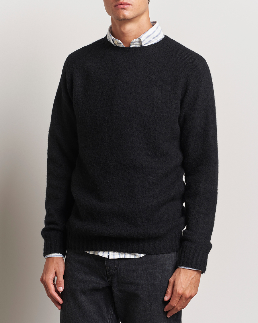 Herren | Kleidung | Harley Of Scotland | Brushed Supersoft Lambswool Crewneck Black