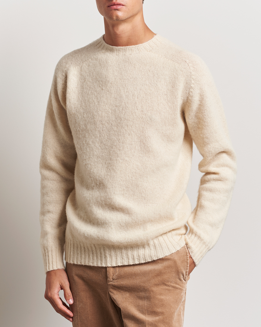 Herren | Kleidung | Harley Of Scotland | Brushed Supersoft Lambswool Crewneck Cream