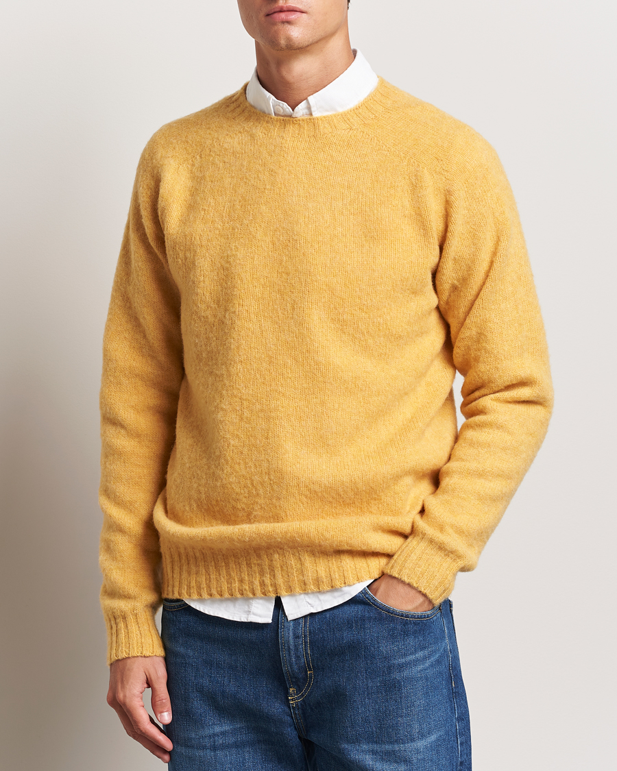 Herren | Harley Of Scotland | Harley Of Scotland | Brushed Supersoft Lambswool Crewneck Marzipan