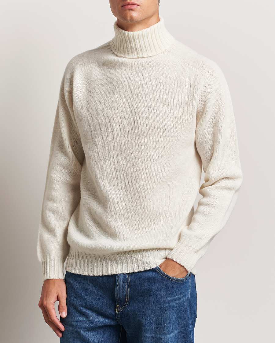 Herren | Harley Of Scotland | Harley Of Scotland | Supersoft Lambswool Rollneck Winter White