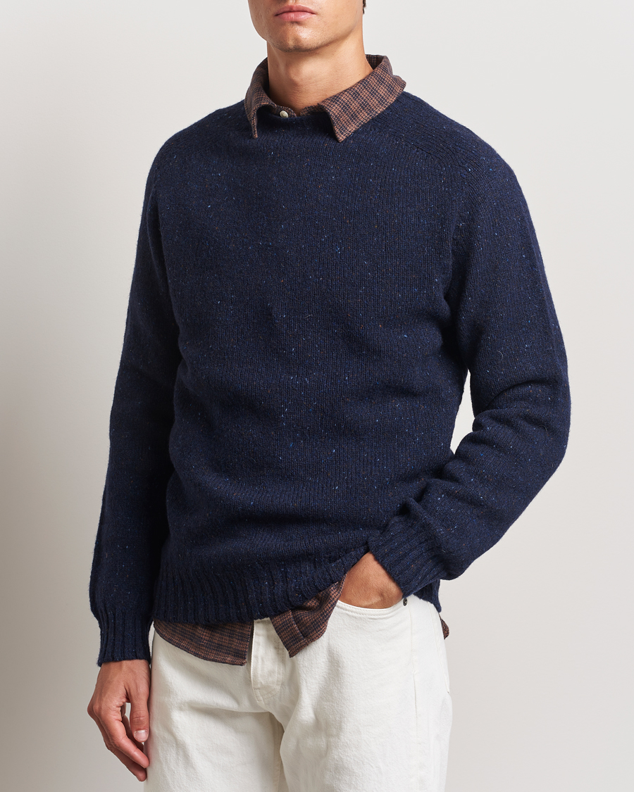 Herren | Kleidung | Harley Of Scotland | Donegal Wool Crewneck Jura Blue