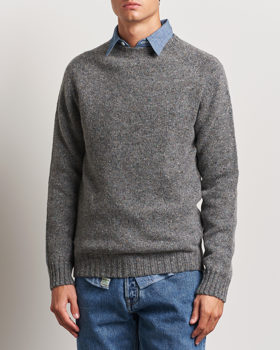 Herren | Kleidung | Harley Of Scotland | Donegal Wool Crewneck Grey