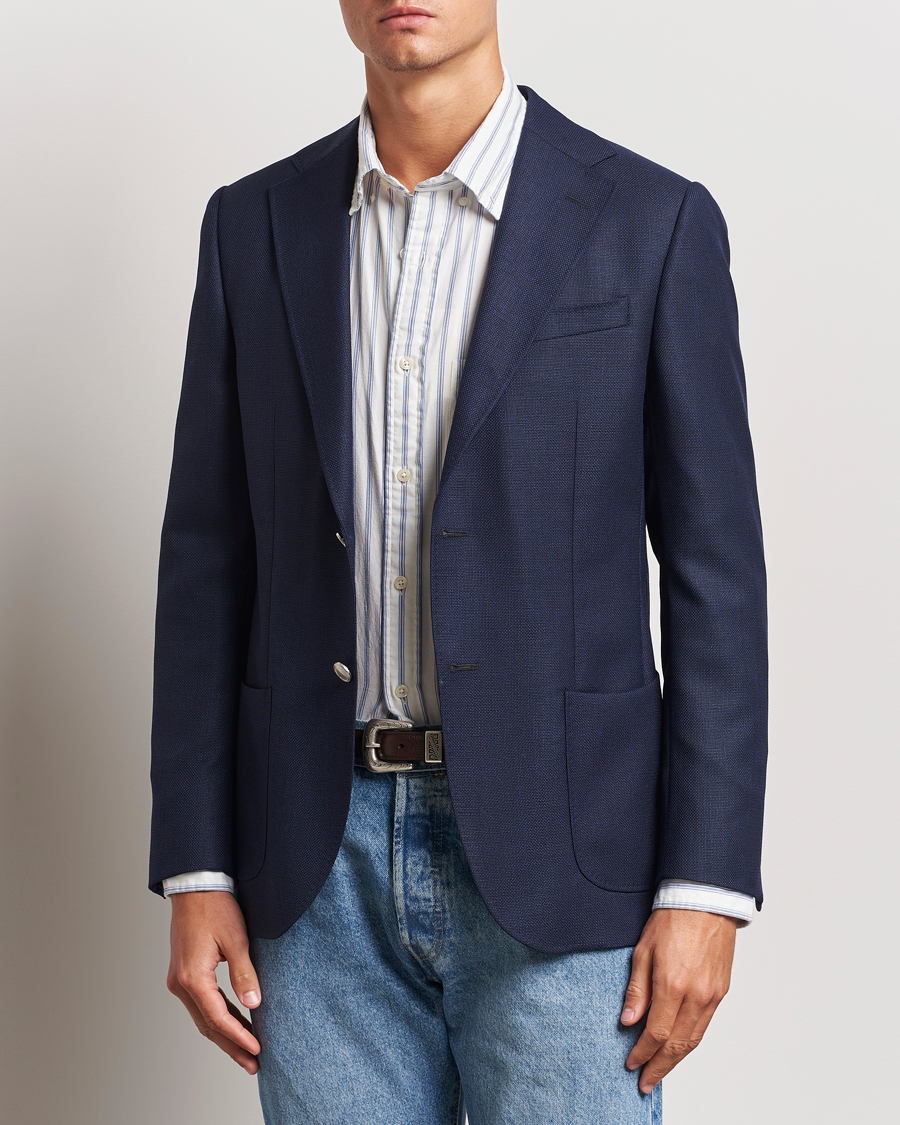 Herren | Business Casual | Morris Heritage | Wool Hopsack Club Blazer Navy