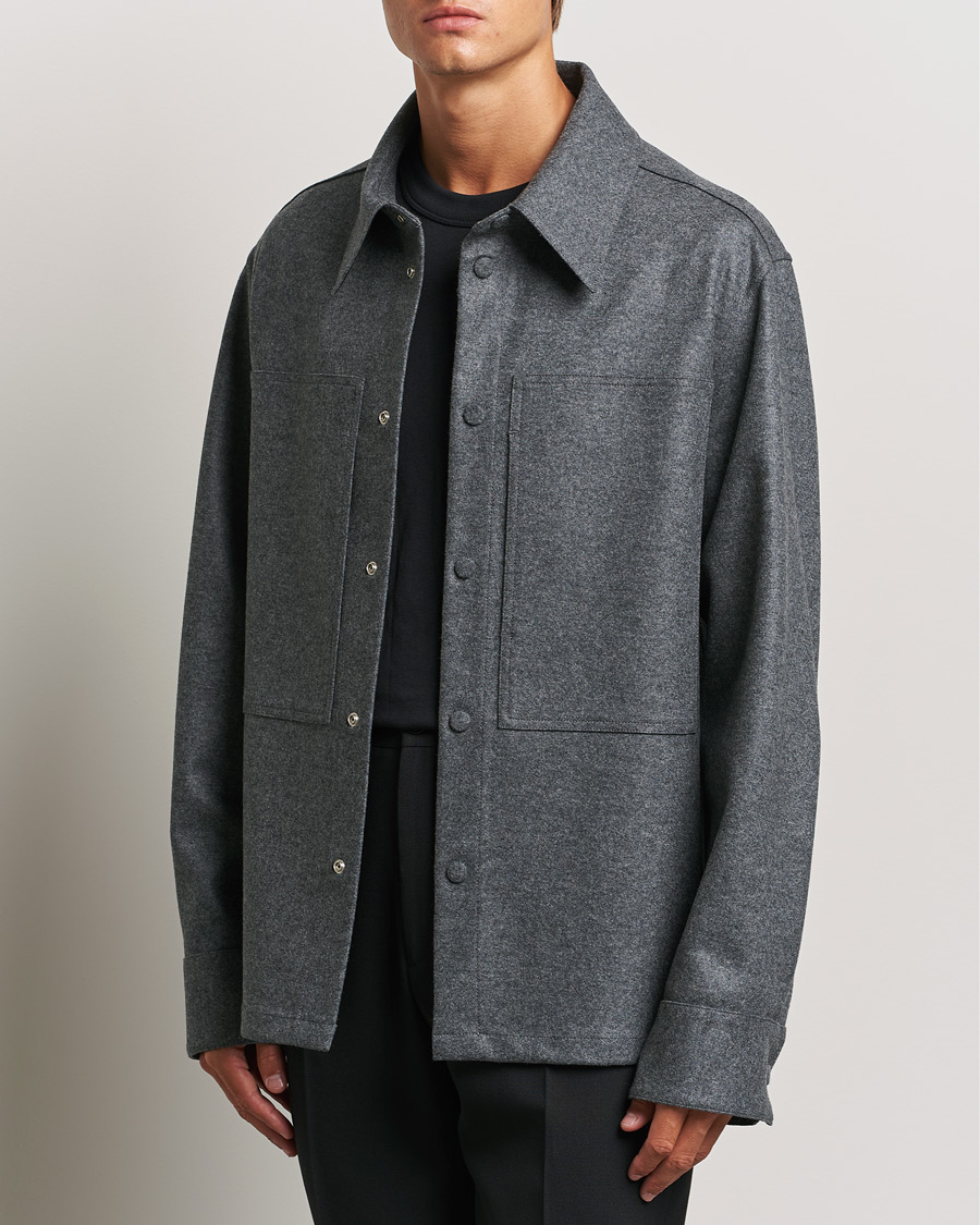 Herren |  | Jil Sander | Wool Flannel Overshirt Grey Melange