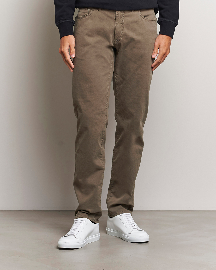 Herren | Hosen | Brax | Cadiz Cotton Satin 5-Pocket Pants Khaki