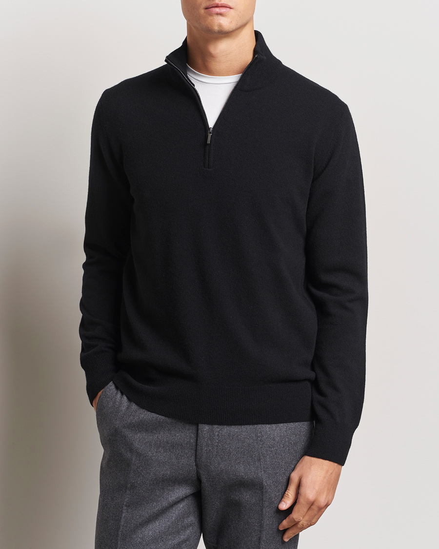 Herren |  | Morgano | Wool/Cashmere Half-Zip Black