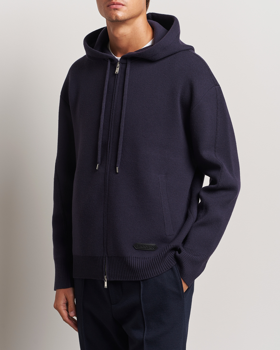 Herren | Full-zip | Lanvin | Merino Full Zip Hoodie Japanese Ink